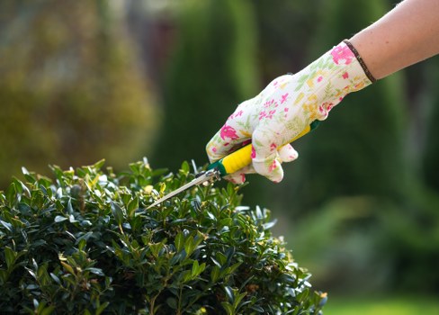 Gardeners tending to a lush Oxley landscape.