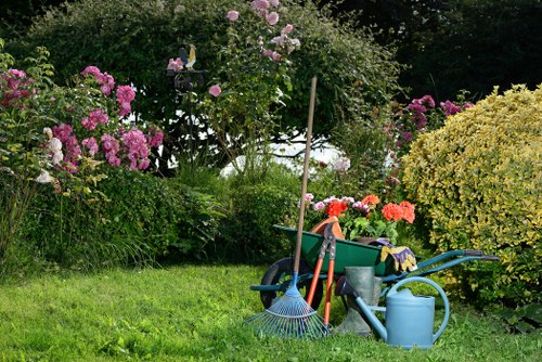 Beautiful backyard garden managed by Clayton gardeners